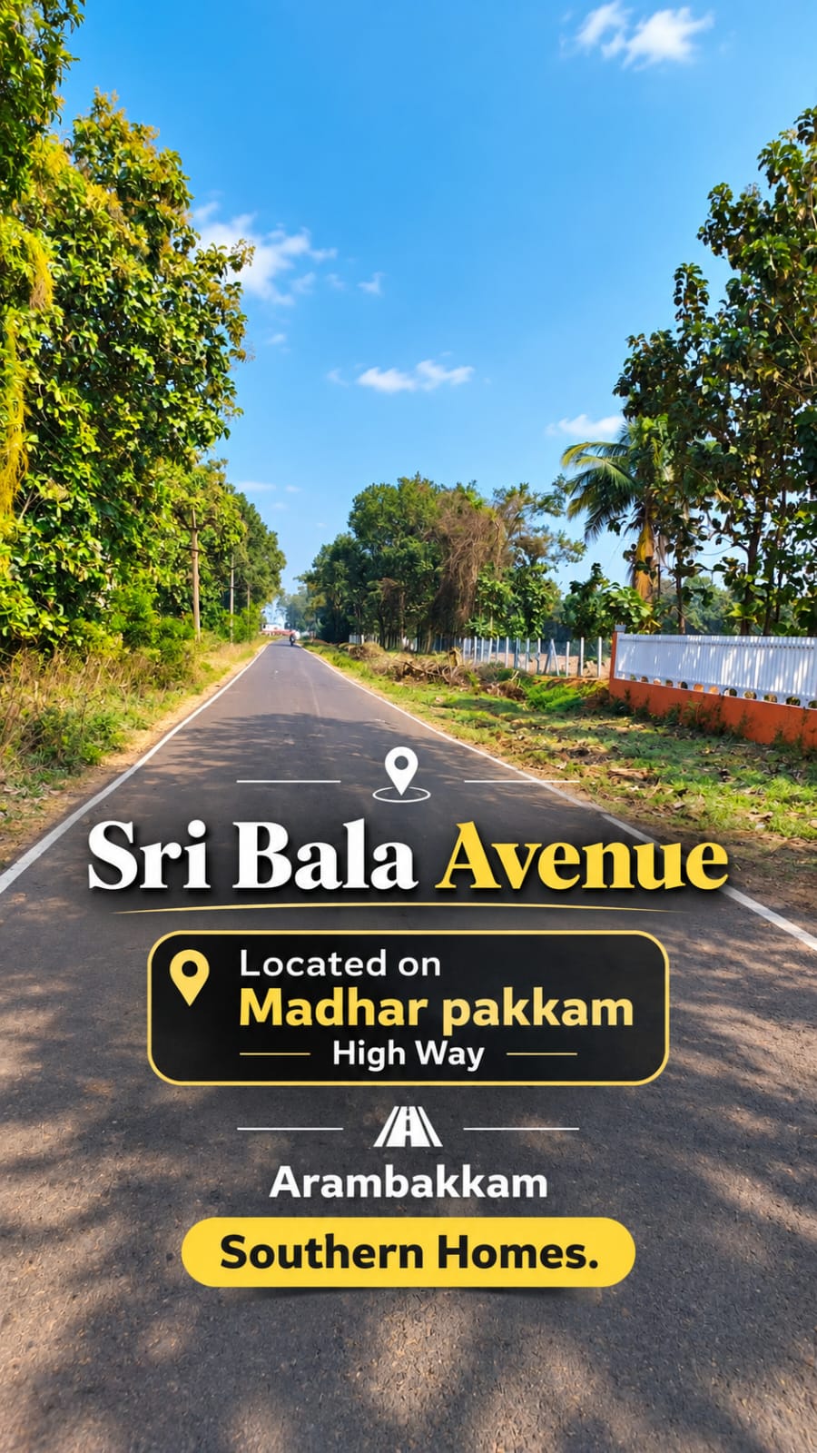 Road near Sree Bala Avenue in Arambakkam