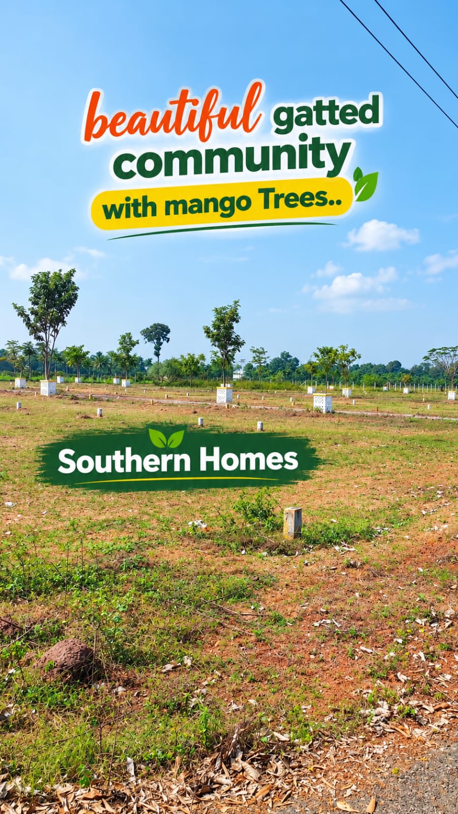 Road and open green plots at Sree Bala Avenue
