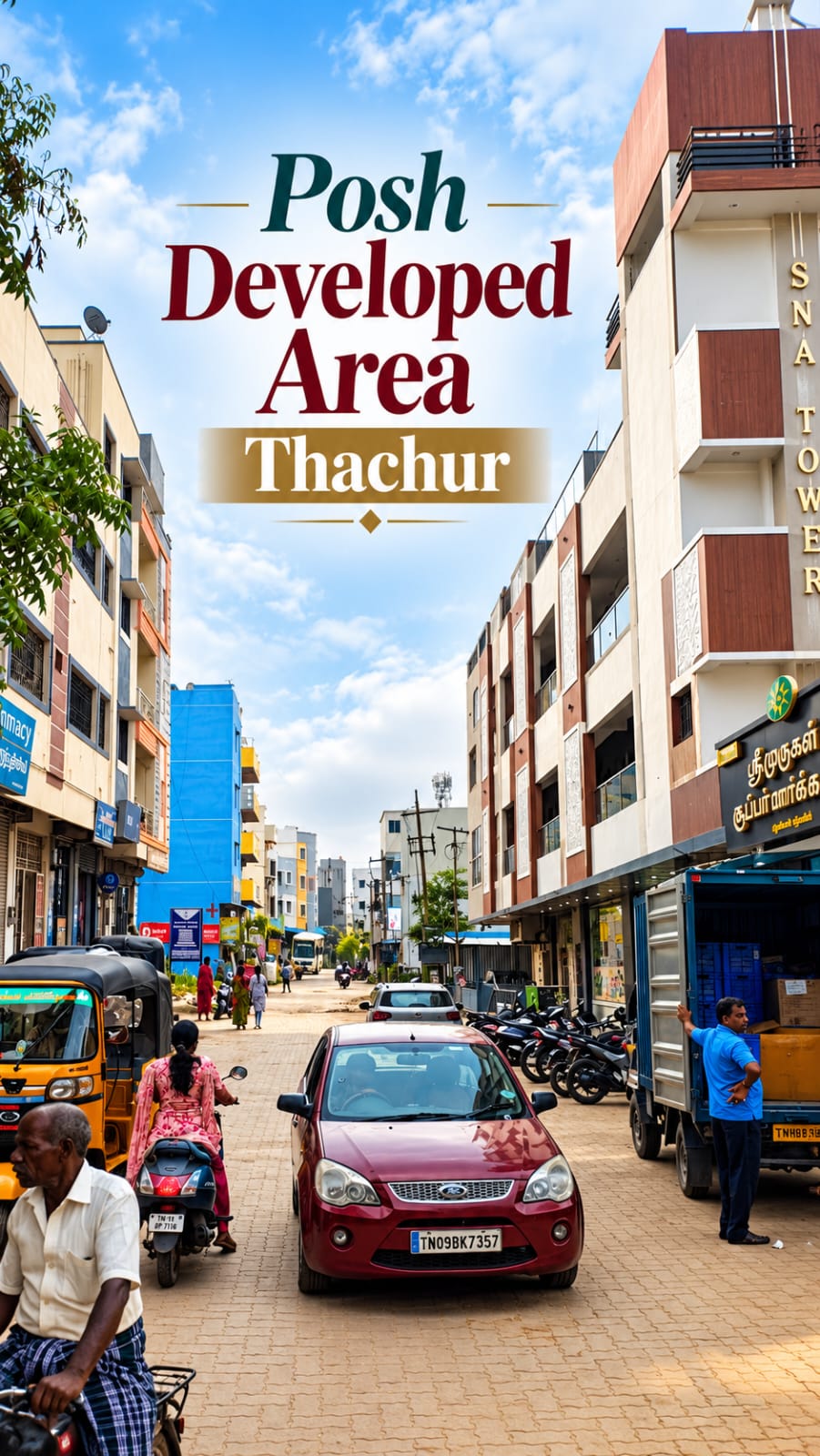 Residential surroundings near Sun City in Thachur
